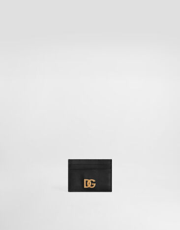 Dolce & Gabbana Kartenetui in Flechtoptik mit DG-Logo Schwarz BI0330AK274