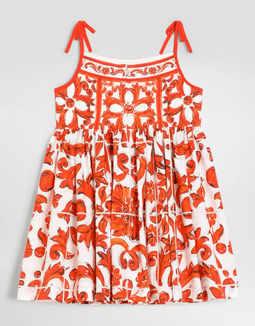 Dolce & Gabbana Majolica-print poplin dress Multicolor L54DN8G7P4N
