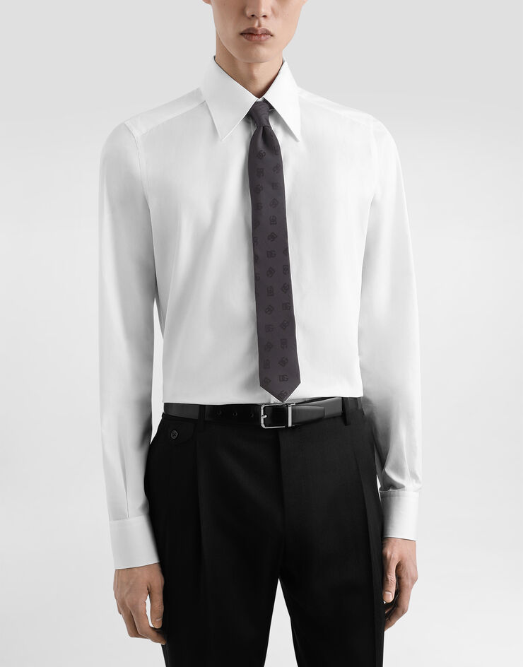 Dolce & Gabbana DG logo jacquard tie Grey GT149EFJ1JY