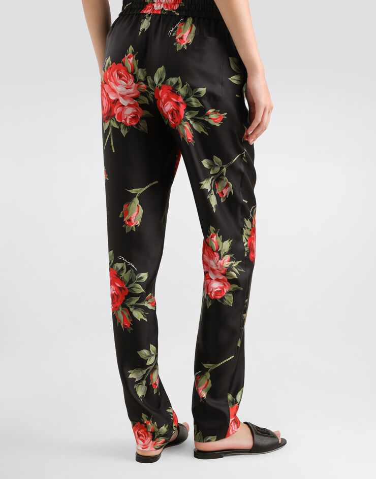 Dolce & Gabbana Rose bouquet-print vanity twill trousers Multicolor FTDIATIS11G