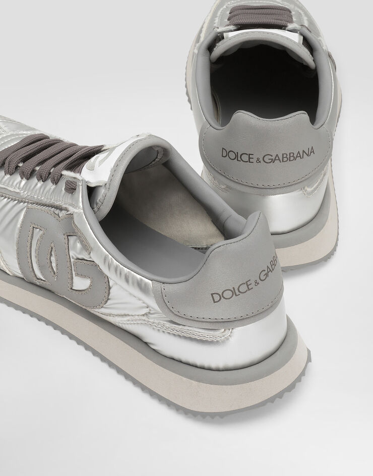 Dolce & Gabbana DG Cushion sneakers in laminated nylon Silver CK2288AE474