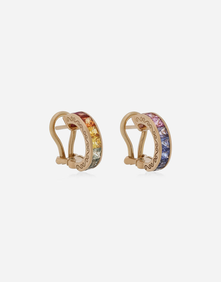 Dolce & Gabbana Rainbow earrings in yellow gold 18kt with multicolor sapphires and diamonds Gold WEQA7GWMIX1