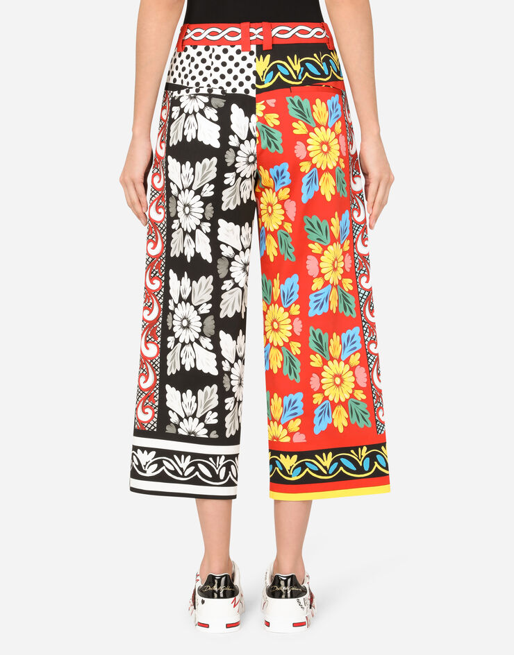 Dolce & Gabbana Patchwork-print drill culottes Dolce & Gabbana Patchwork-print drill culottes MULTICOLOR I3B87WFPFO9