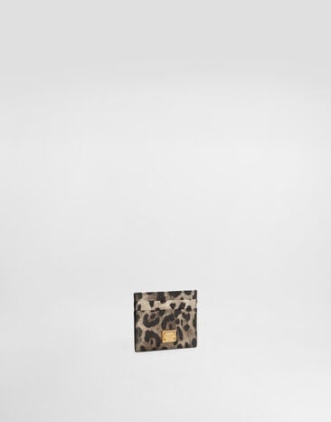 Dolce & Gabbana Kartenetui aus Dauphine-Leder mit Plakette Drucken BI0330AX566