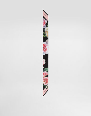 Dolce & Gabbana Twill headscarf with peony and rose print (6x100) Gold WNR4C5W1111