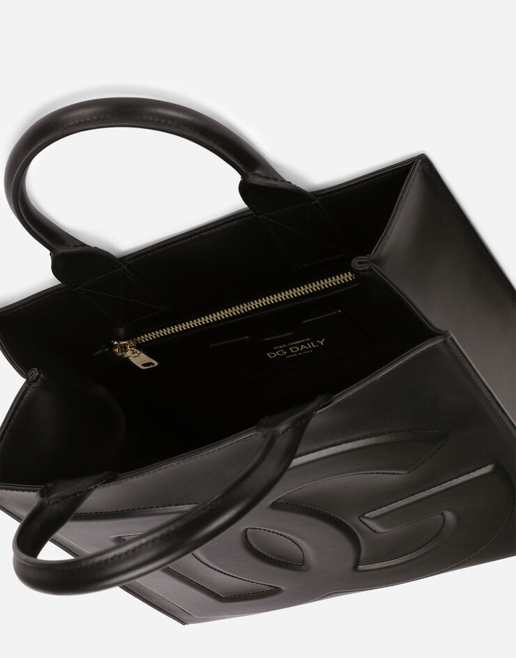 Dolce & Gabbana Маленькая сумка-шоппер DG Daily из телячьей кожи черный BB7272AQ269