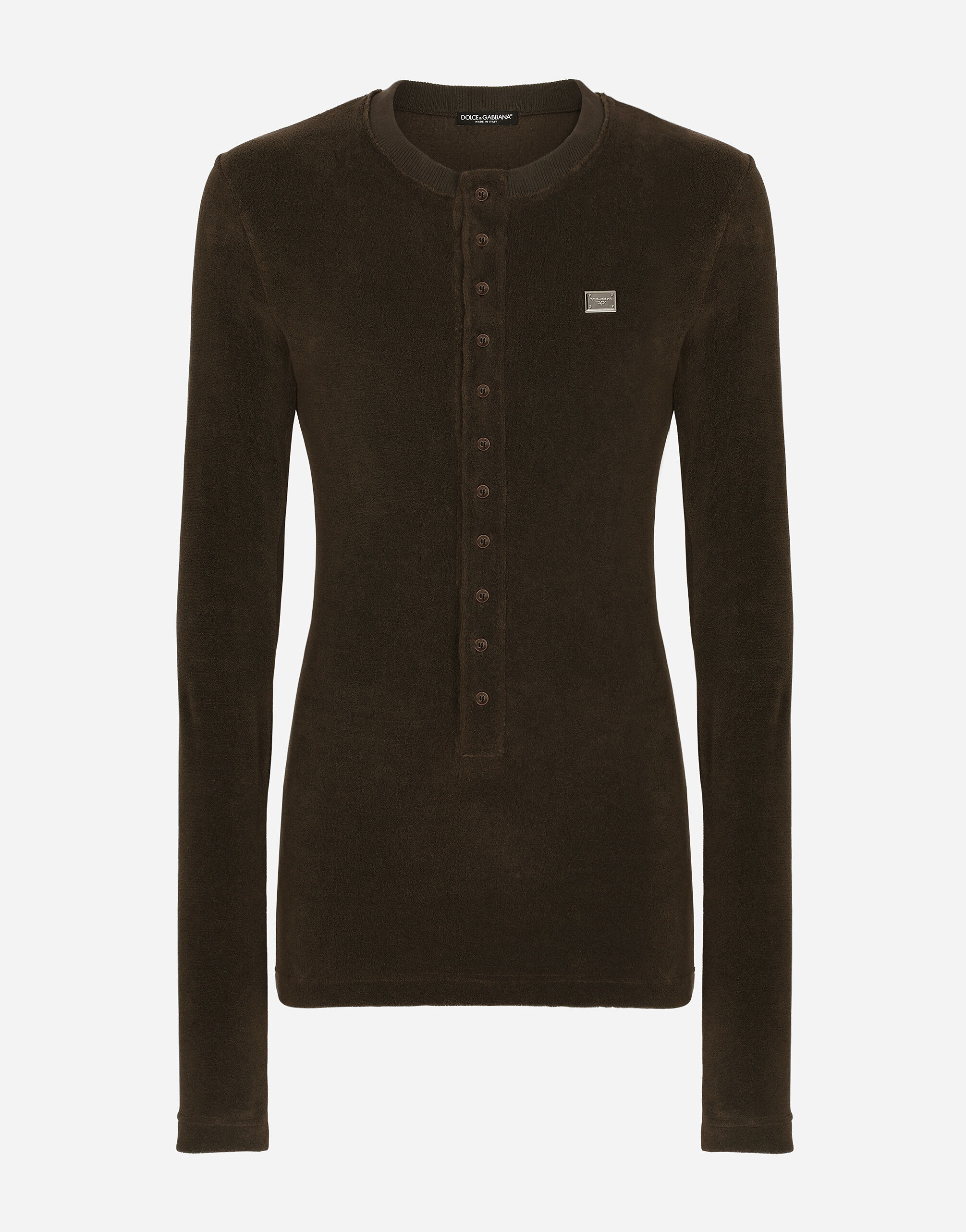 D&G BY DOLCHE&GABBANAロングスリーブヘンリーネックTシャツ マルチカラーのメンズ ヘンリーネックTシャツ ロングスリーブ テリー