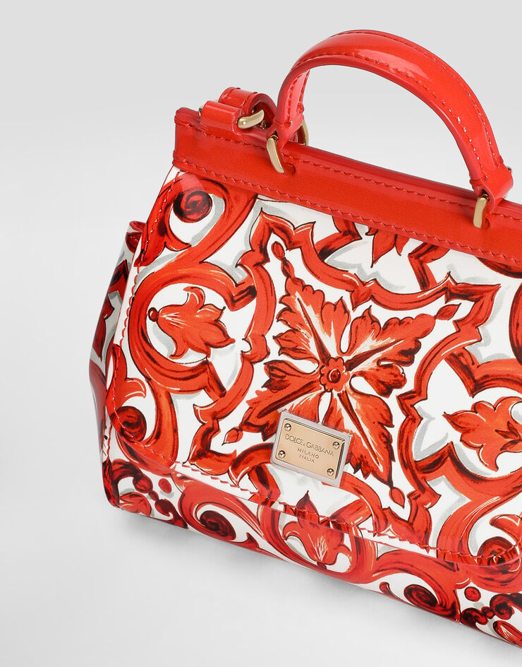 Dolce & Gabbana Sicily handbag in majolica-print patent leather Multicolor EB0003A0878