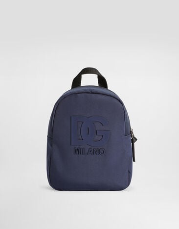 Dolce & Gabbana Nylon backpack with DG rubber patch Azure EM0141AU927