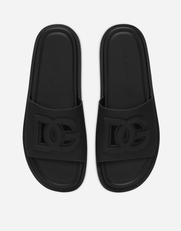 Dolce & Gabbana 고무 비치 슬라이더 샌들 블랙 CS2215AN994