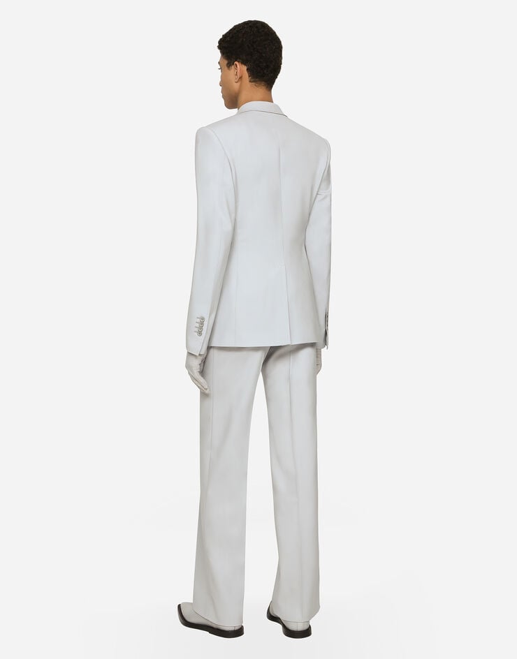 Dolce&Gabbana Pantalon jambe droite en sergé de laine stretch Gris GYZMHTGH054