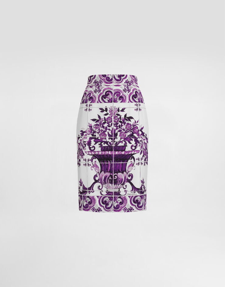 Dolce & Gabbana Gonna aderente stampa maiolica Multicolore F4C2CTHPABW