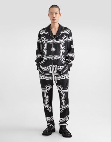 Dolce & Gabbana Silk vanity shirt with bandanna print Print G5IF1THI1WF