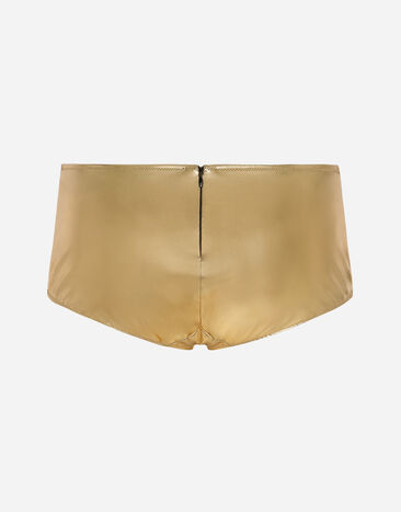 Dolce & Gabbana Foiled jersey low-rise panties Gold O2E28TFUGRA