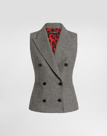 Dolce & Gabbana Vest in glen plaid flannel Multicolor F794ATFQ2O5