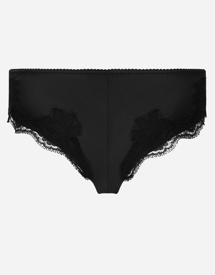 Dolce & Gabbana Slip de raso con encaje Negro O2A02TONO13