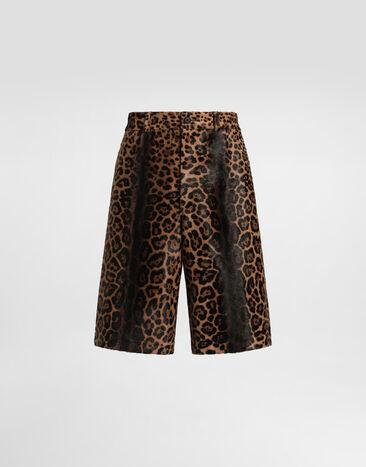 Dolce & Gabbana Leopard-print calfskin trousers Multicolor GP1X7LHULXR