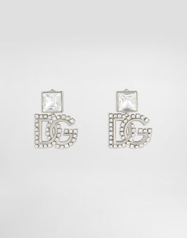 Dolce & Gabbana Ohrringe aus Strass mit DG-Logo Silber WER2L1W1111