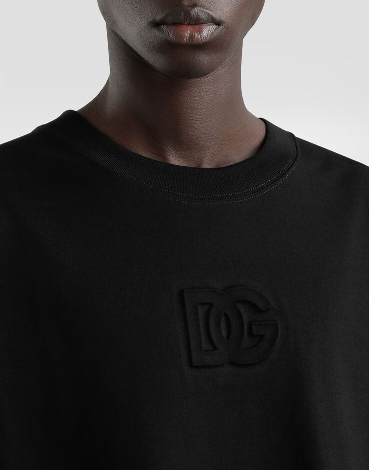 Dolce & Gabbana Camiseta de algodón con logotipo Negro G8SJ7ZG7O2T