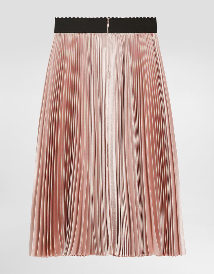 Dolce & Gabbana Pleated skirt with Dolce&Gabbana logo Pink L55I55G7O3M