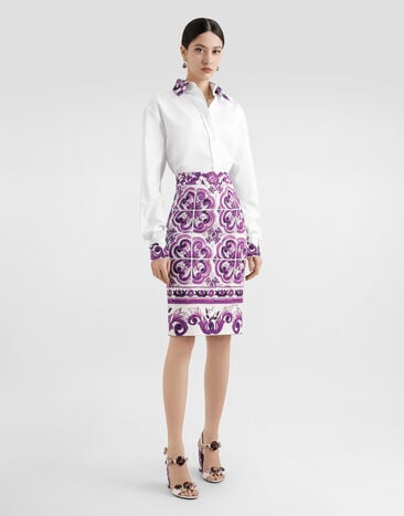 Dolce & Gabbana Bluse aus Baumwolle White F5S54TFU5T9