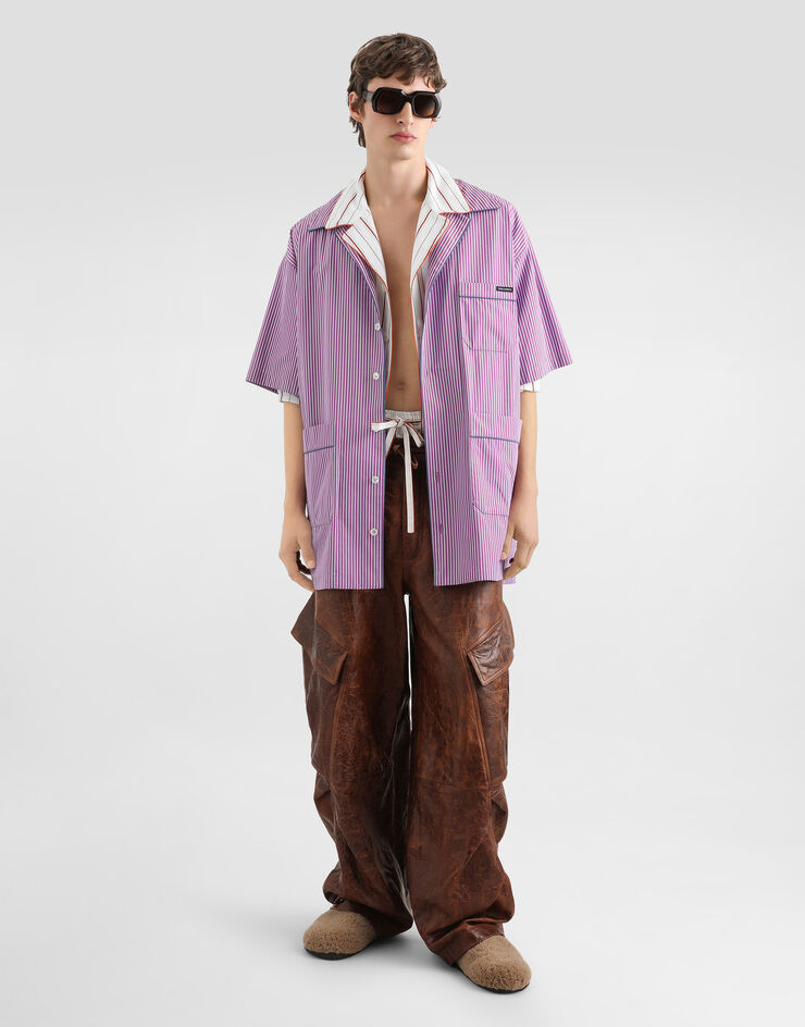 Dolce & Gabbana Lambskin trousers Brown GP1Y2LHUL00