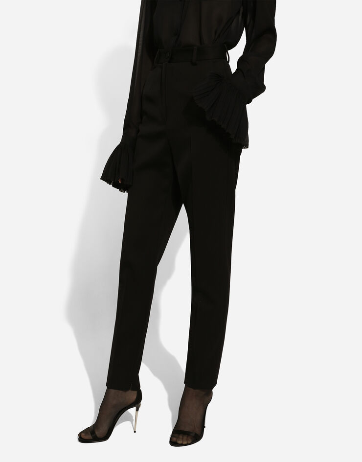 Dolce & Gabbana Pantalón pitillo en gabardina de lana Negro FTC30TFU28J