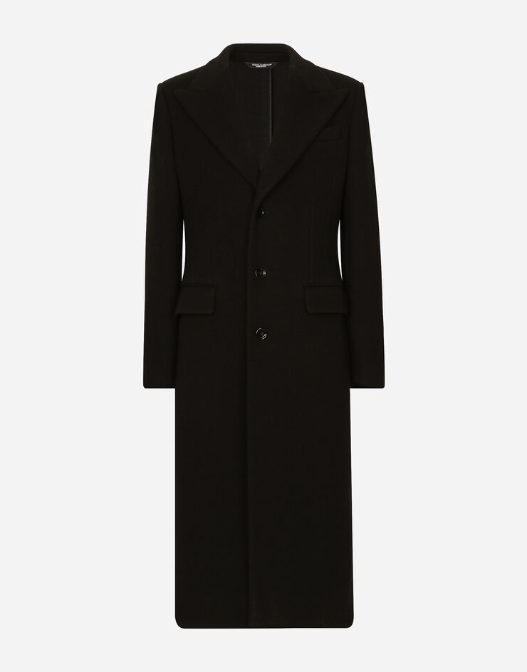 Dolce&Gabbana Single-breasted technical wool jersey coat Black G040VTHU7QV