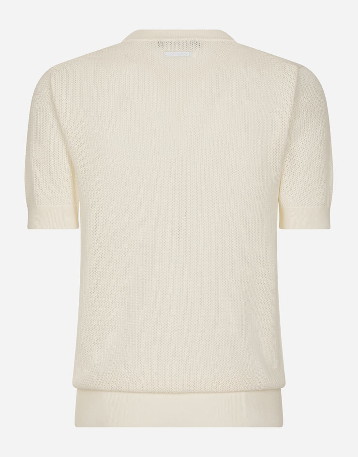 Dolce&Gabbana Cotton sweater with logo label White GXQ40TJBCAB