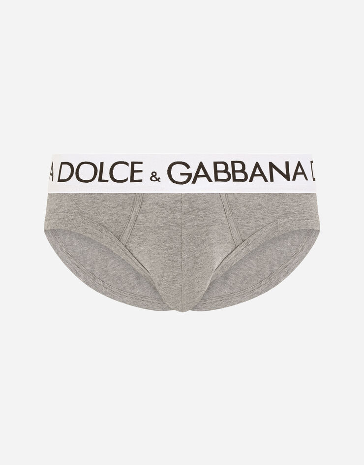Dolce & Gabbana Midi-Slip bi-elastische Baumwolle Grau M3D03JOUAIG