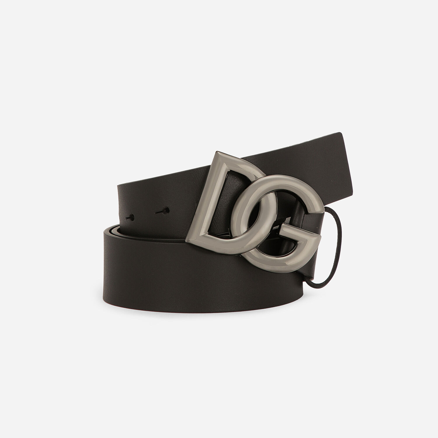 Lux leather belt with in for | buckle Dolce&Gabbana® logo Black DG US crossover