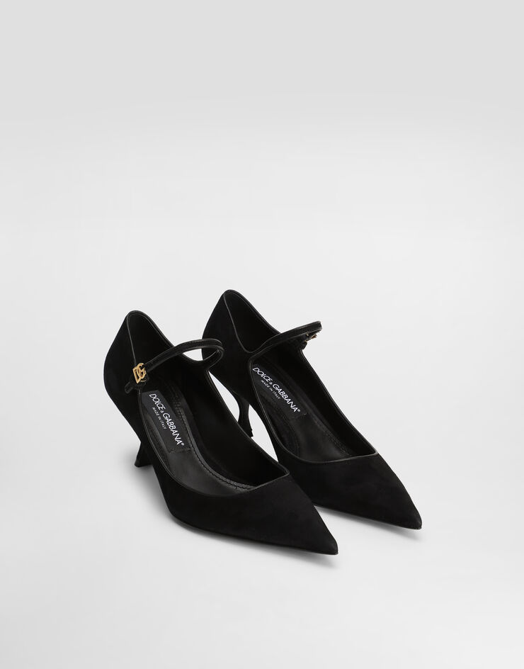 Dolce & Gabbana Pumps aus Velours- und Nappaleder Schwarz CD1964AQ134