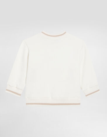 Dolce & Gabbana Oversized sweatshirt with leopard patch White L1JWDOG7PJM