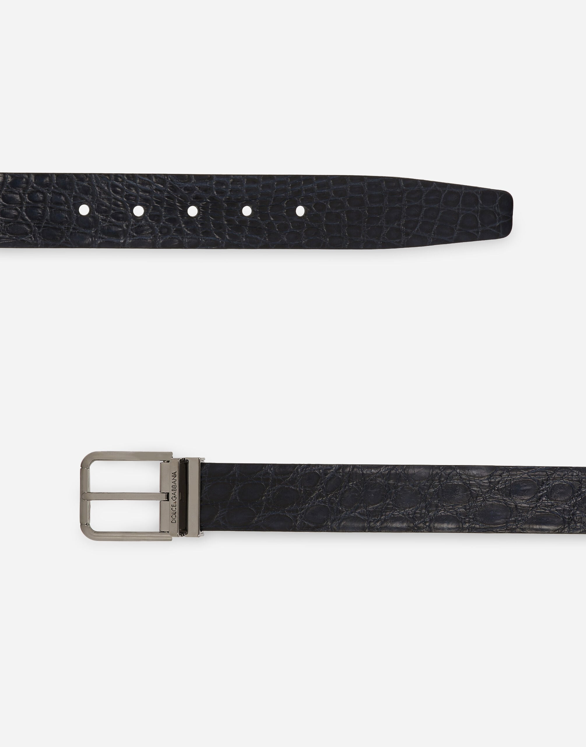 ドルガバ　ベルト　クロコダイル ブルーのメンズ Crocodile nappa belt | Dolce&Gabbana®