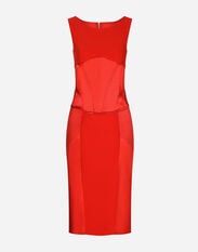 Dolce & Gabbana Satin and cady calf-length dress Red F772CTHLMU0