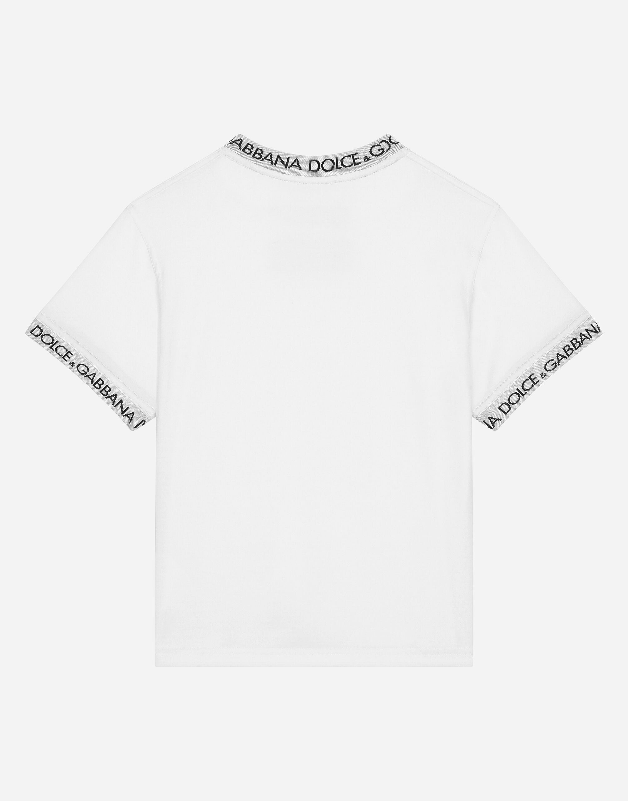 Jersey T-shirt with logo label in White for Boys