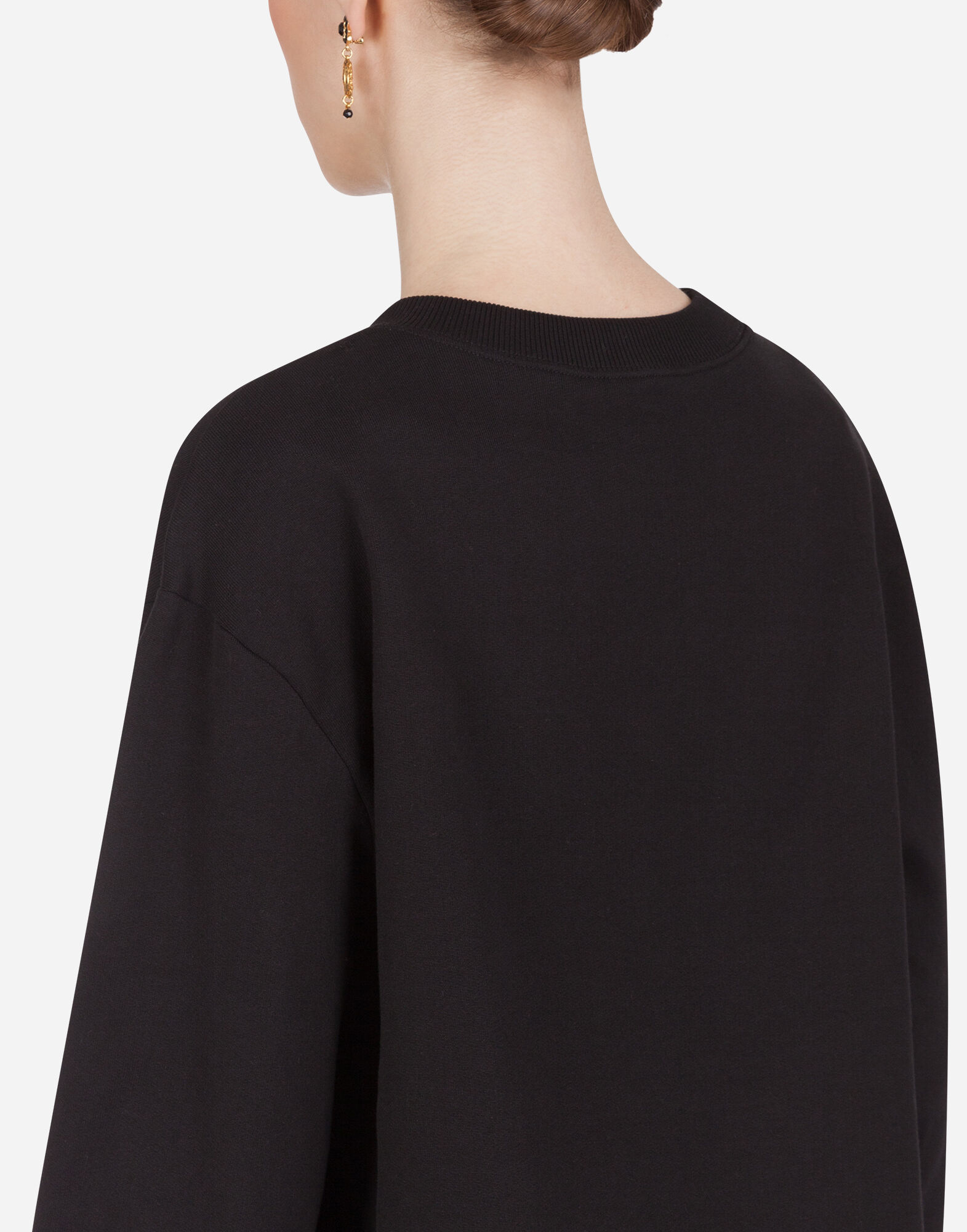 クルーネックスウェットシャツ ジャージー プリント＆エンブロイ