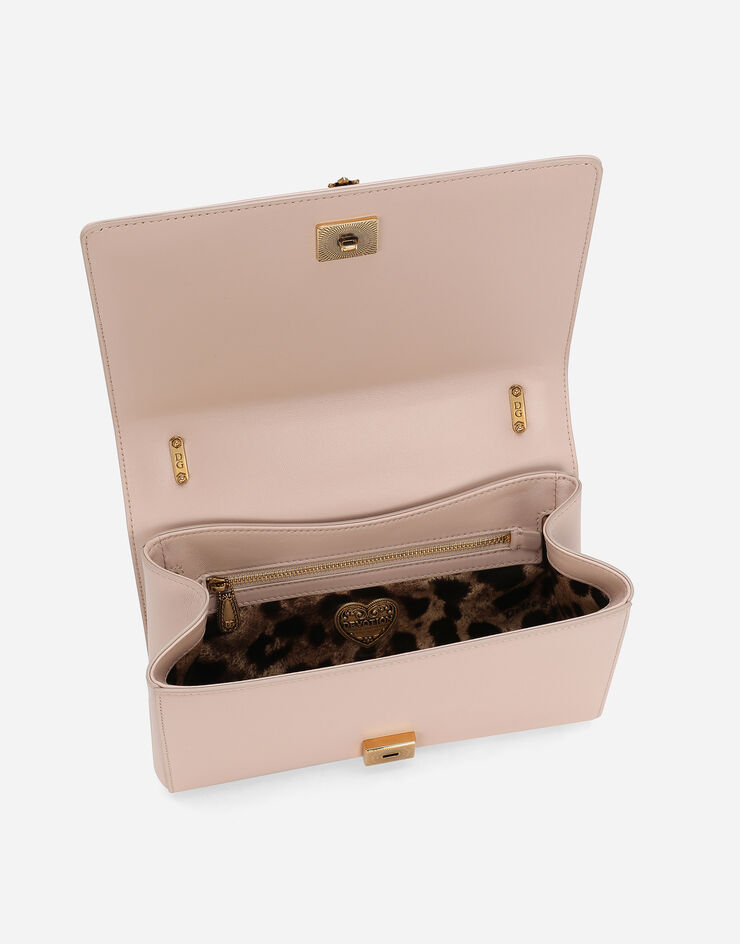 Dolce & Gabbana Mittelgroße Tasche Devotion aus Matelassé-Nappaleder Puder BB7158AW437