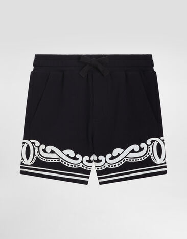 Dolce & Gabbana Piqué shorts with bandanna print Azure L13Q60FR50R