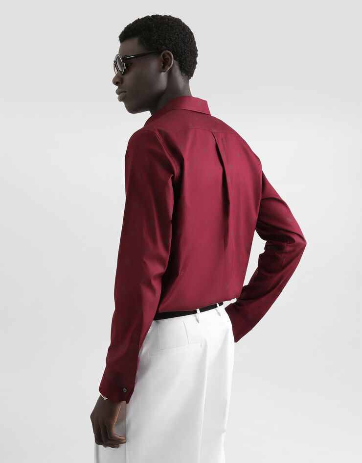 Dolce & Gabbana Hemd Martini aus Popeline mit Logo-Print Multicolor G5ML1THS5T7