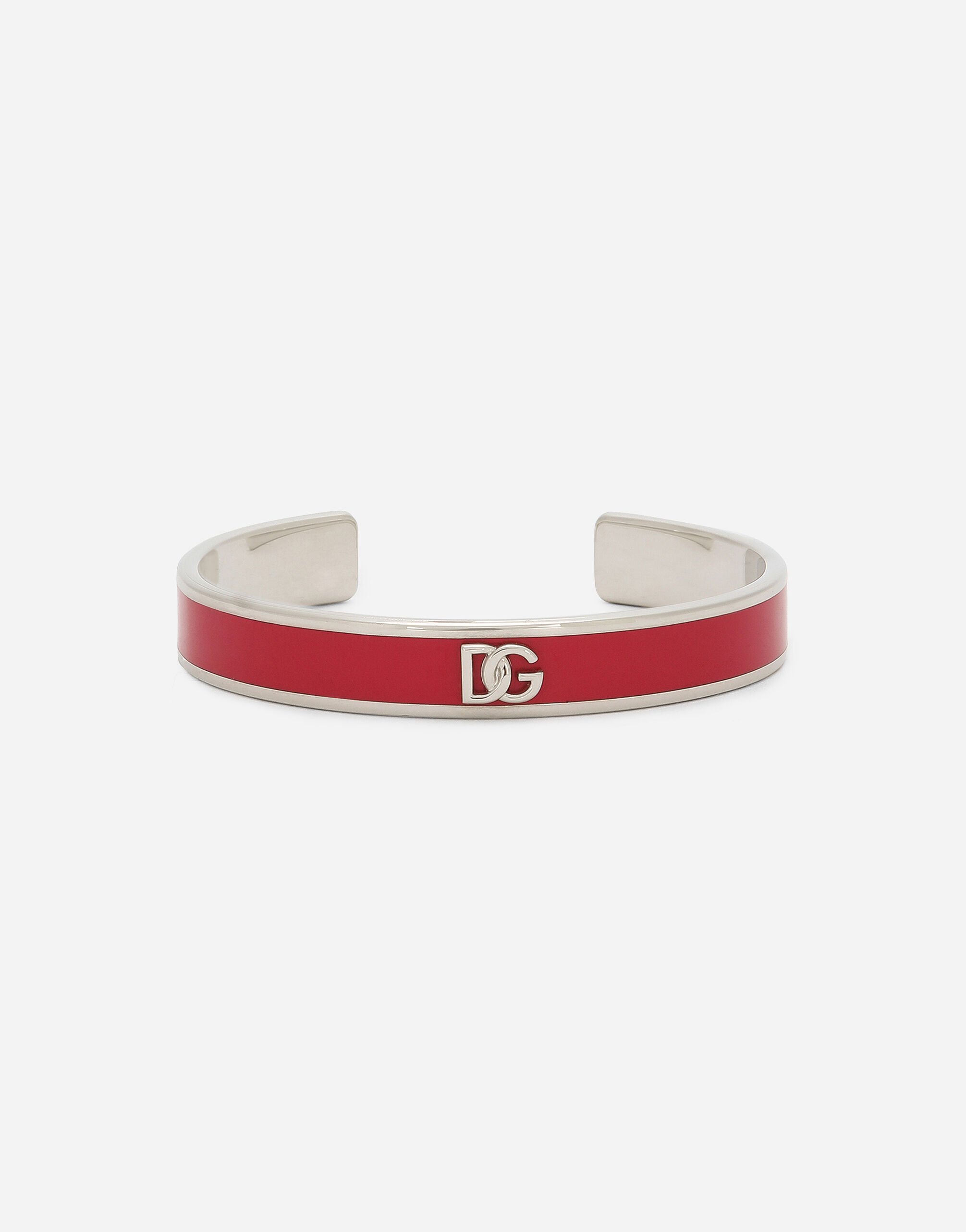 Dolce & Gabbana Rigid enameled bracelet with DG logo Fuchsia BE1446A1037