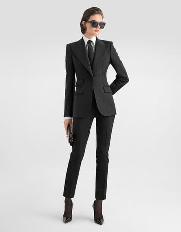 Dolce & Gabbana Bi-stretch twill trousers Black FTCC8TFUBGC