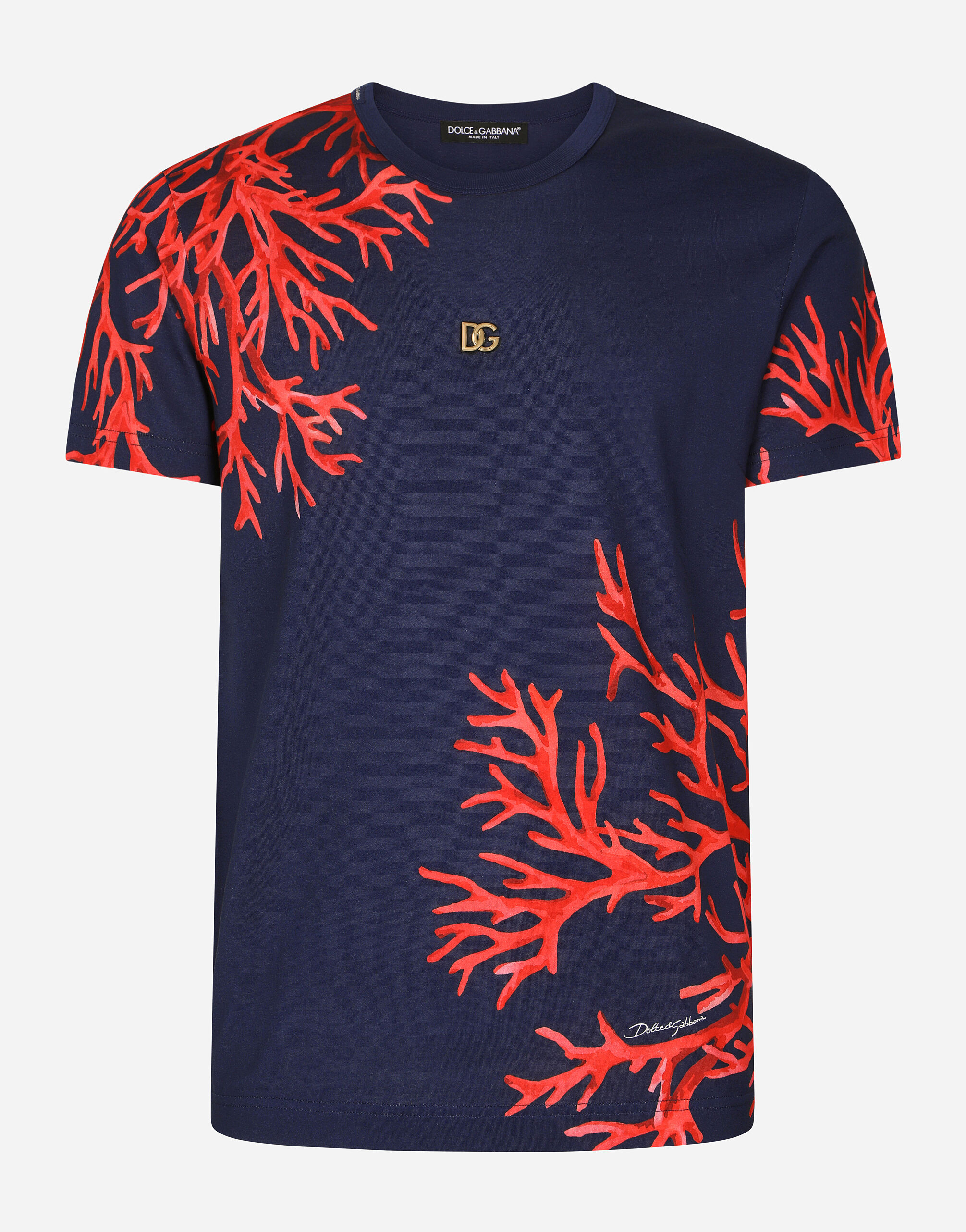 T-SHIRT M/CORTA GIRO in Multicolor for Men | Dolce&Gabbana®