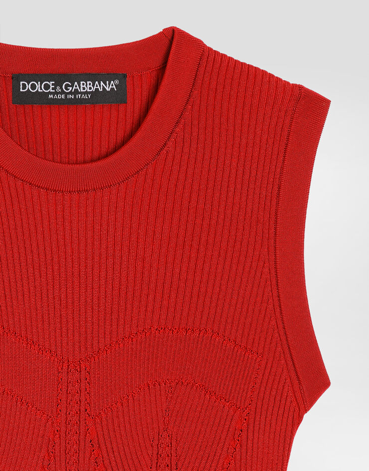 Dolce & Gabbana توب تانك من تريكو Red FXTA3TJAIR5