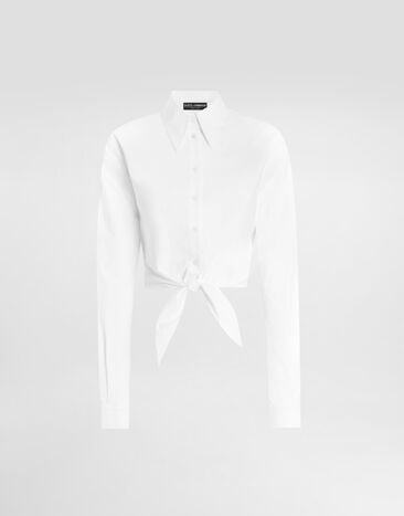 Dolce & Gabbana Stretch poplin shirt White F5S65TFUEFM