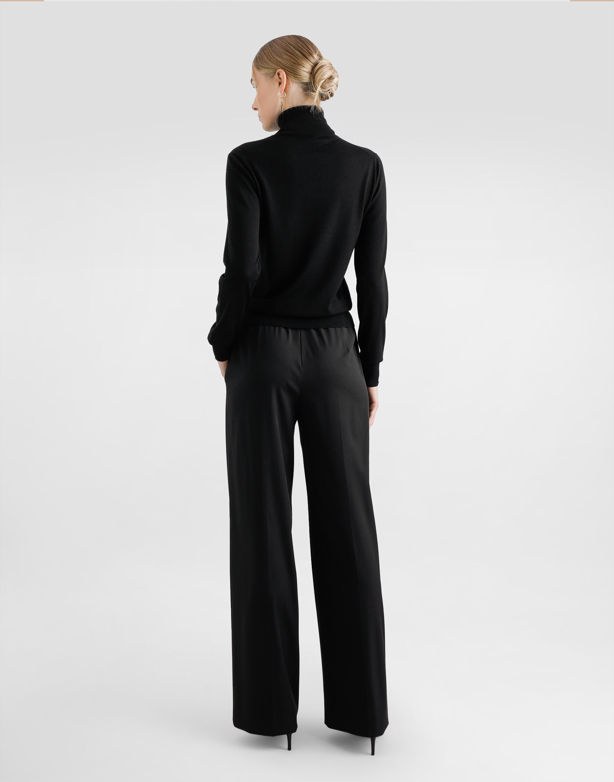 Woolen palazzo-style jogging pants - thumbnail 3