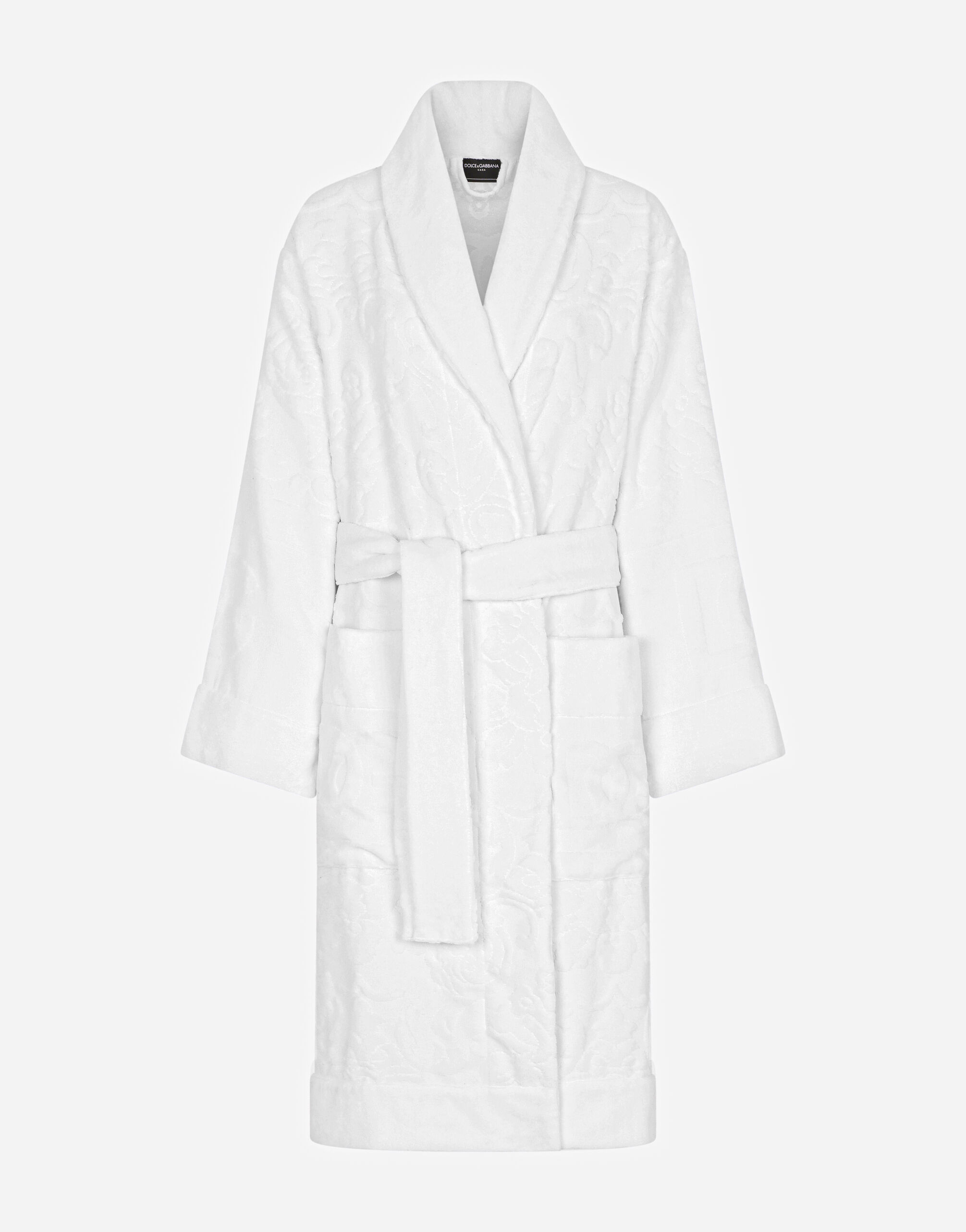 Dolce & Gabbana Bath Robe in Terry Cotton Jacquard Multicolor TCF009TCAGM