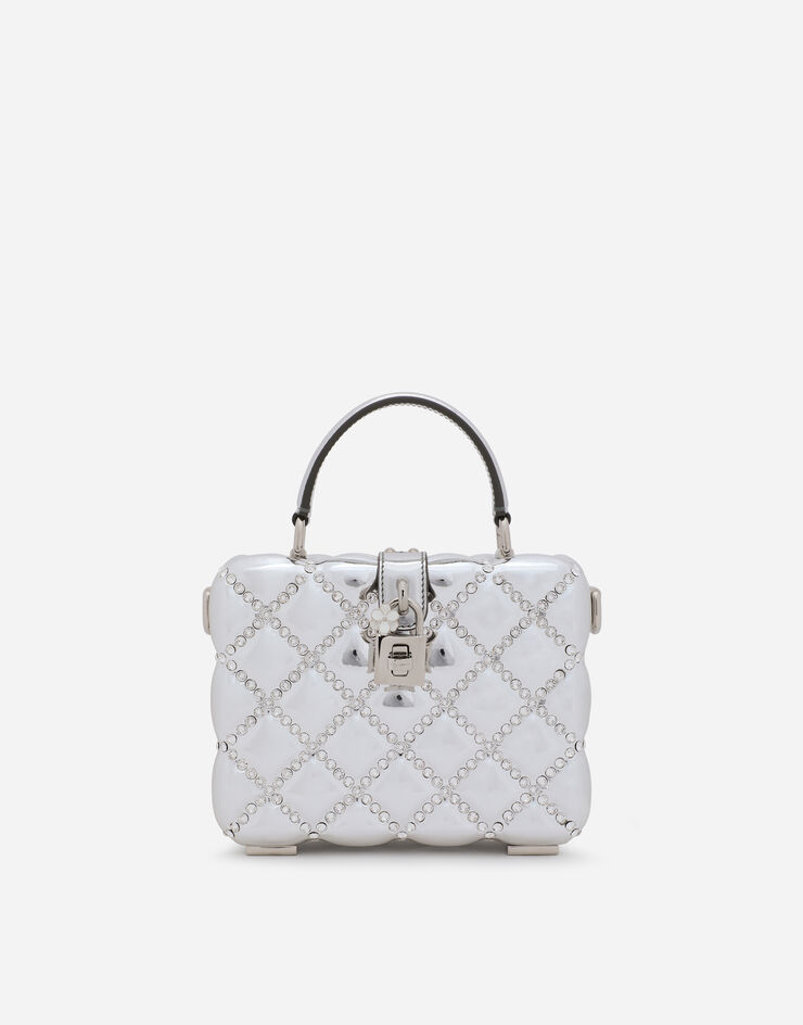 Dolce & Gabbana Resin Dolce Box bag with rhinestones Silver BB5970AY605