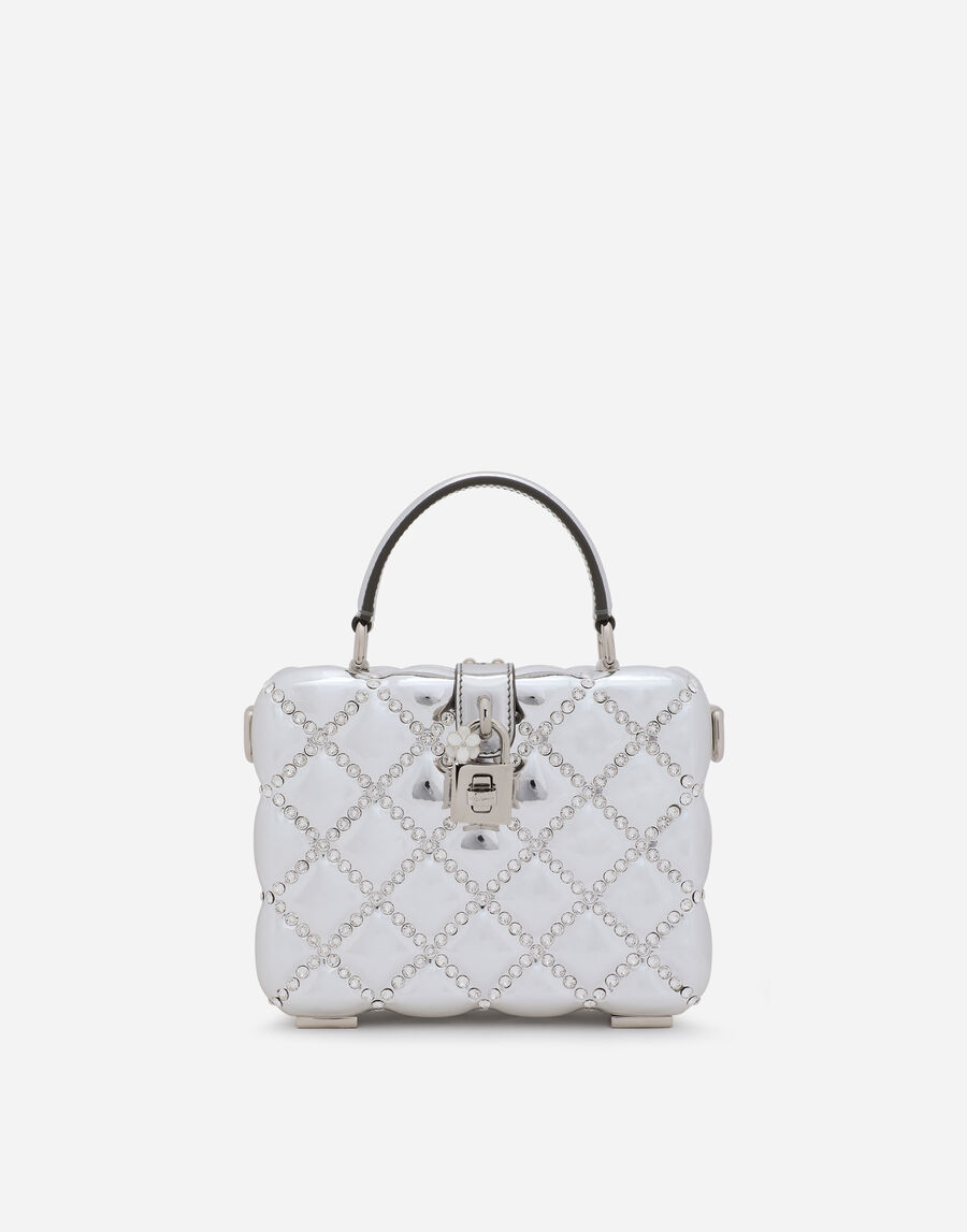 Resin Dolce Box bag with rhinestones