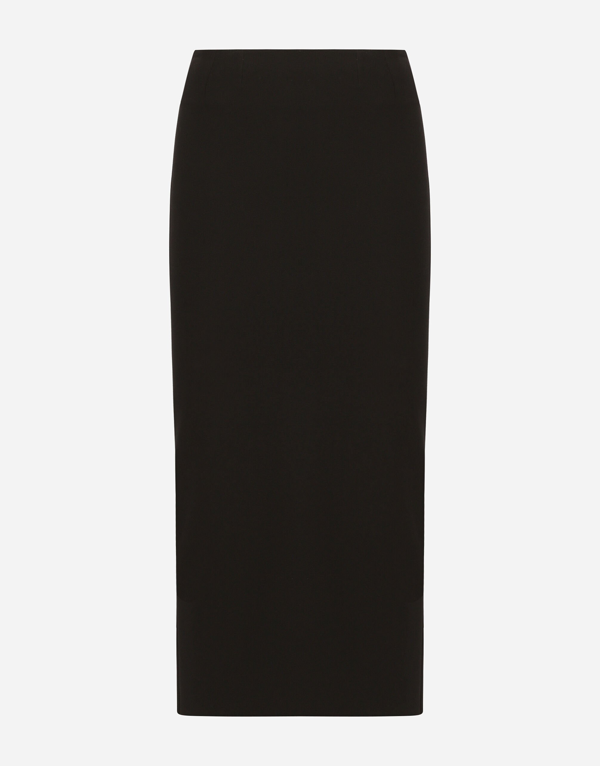 Dolce & Gabbana Straight-cut jersey midi skirt Black FXO05ZJFMBC